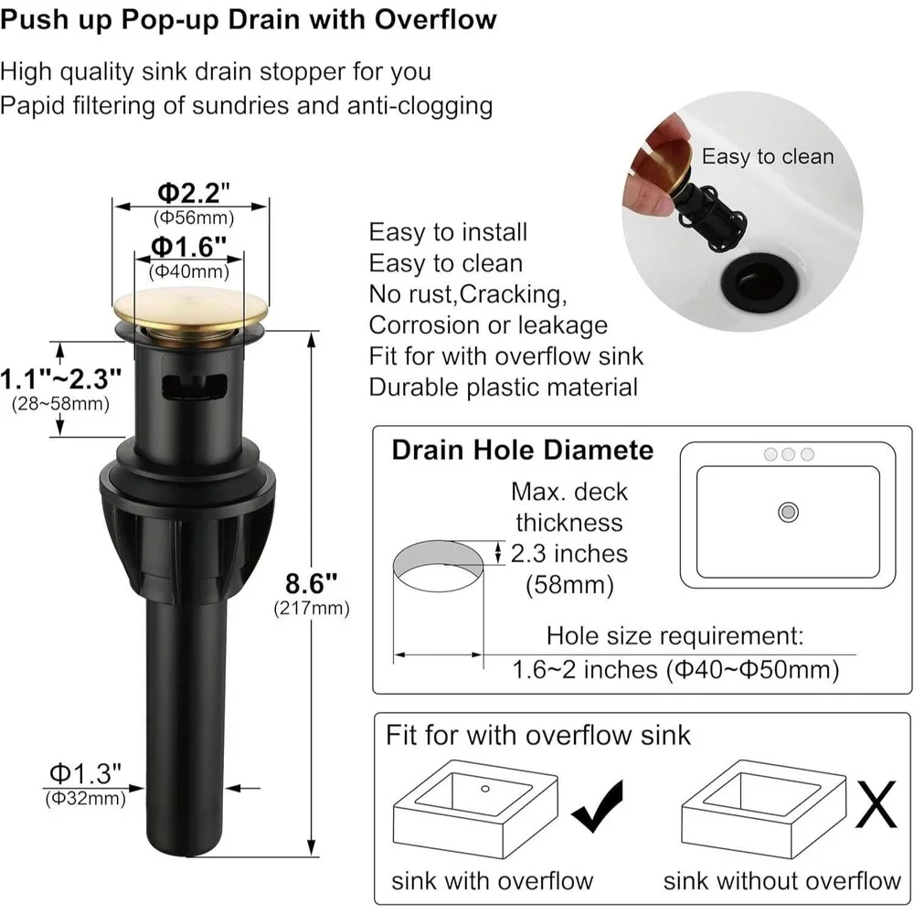 Derengge 8 Inch Two-Handle Widespread Bathroom Faucet with Pop up Drain, Brushed